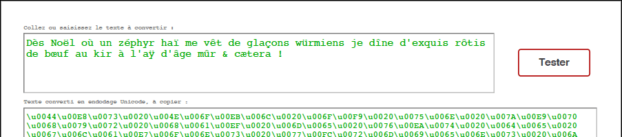 Texte vers Unicode