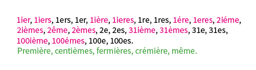 GREP, remplacer les ordinaux incorrects